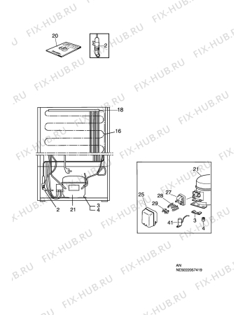 Взрыв-схема холодильника Electrolux EUC2504 - Схема узла C10 Cold, users manual